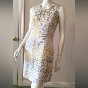 Ruby Rd. Animal Print Mini Dress in Silver and White